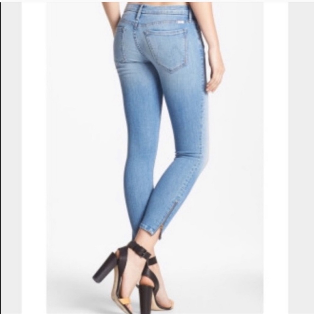 MOTHER The Looker Ankle Zip Light Kitty Skinny